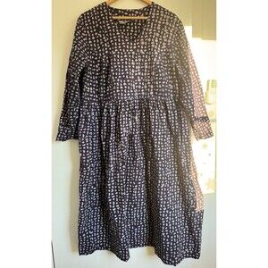 Vintage Wear Ware Dress Handmade In India Printed Maxi XL Embroidery Cottage 90s